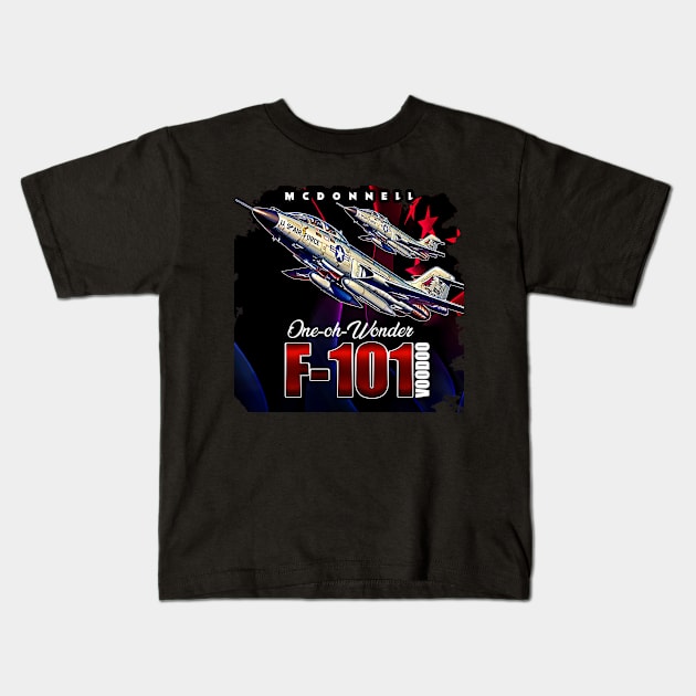 F101  Voodoo USAF long-range Bomber Supersonic Jet Fighter Kids T-Shirt by aeroloversclothing